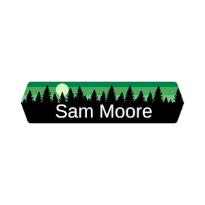 kids dishwasher safe stickers with forest silhouette and sky design