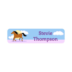 horse sunset stallion small rectangle name labels
