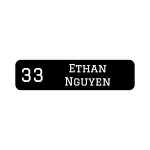 jersey small rectangle name labels