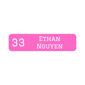 jersey small rectangle name labels