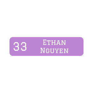jersey small rectangle name labels