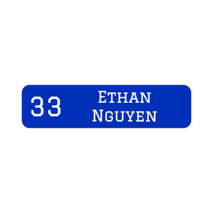 jersey small rectangle name labels