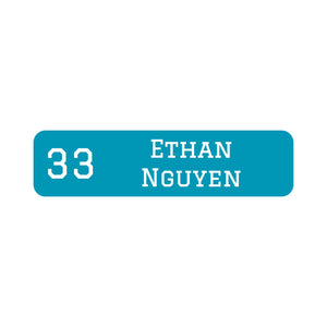 jersey small rectangle name labels
