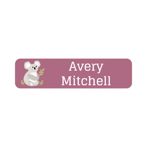 small rectangle name labels koala magenta