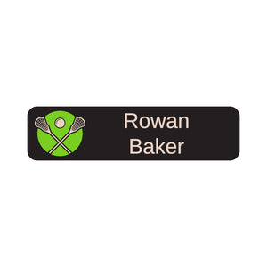 lacrosse lime green small rectangle name labels