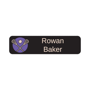 lacrosse purple small rectangle name labels