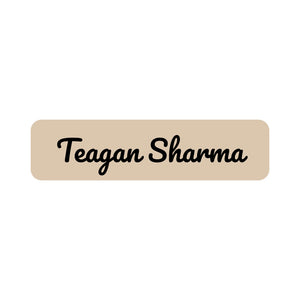 small rectangle name labels neutral color sand