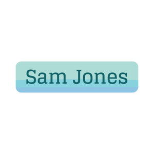 small rectangle name labels for kids ombre blue