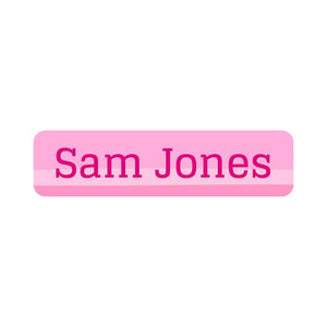 small rectangle name labels for kids ombre pink