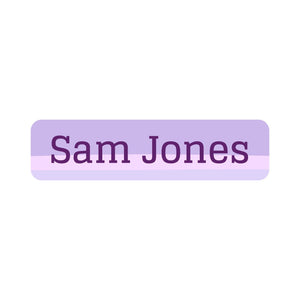 small rectangle name labels for kids ombre purple
