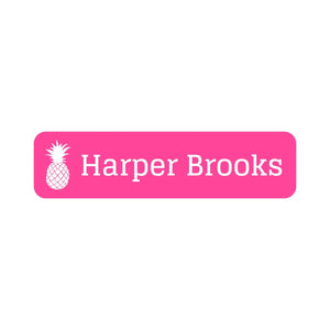 pineapple white small rectangle name labels