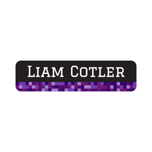 small rectangle name labels pixels purple