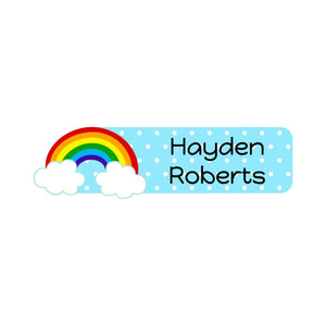 rainbow name stickers
