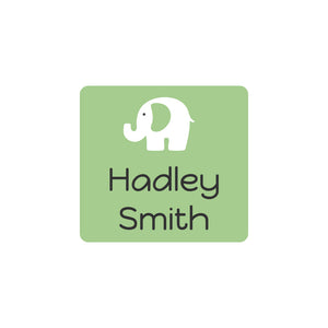 elephant muted green square clothing labels
