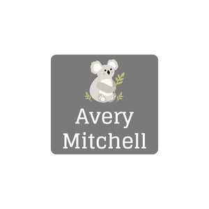 square clothing labels koala gray