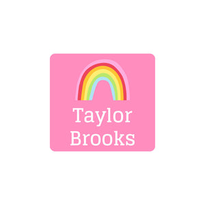 rainbows square clothing labels pink