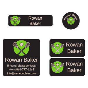 lacrosse lime green sports labels pack