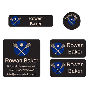 lacrosse navy blue sports labels pack