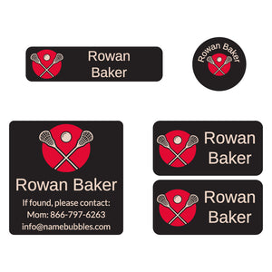 lacrosse red sports labels pack