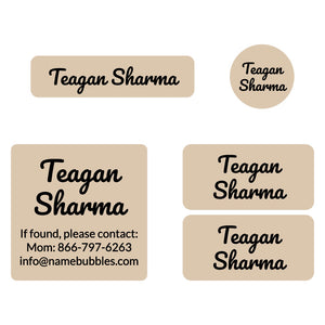 sports labels pack neutral color sand