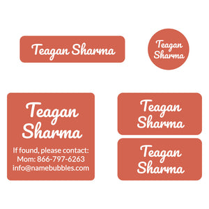 sports labels pack neutral color sienna