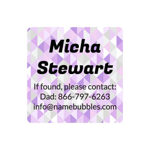 square contact labels crystal prism amethyst
