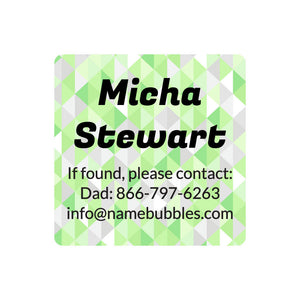 square contact labels crystal prism peridot