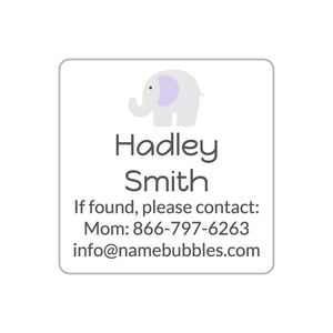 elephant white baby purple contact stickers