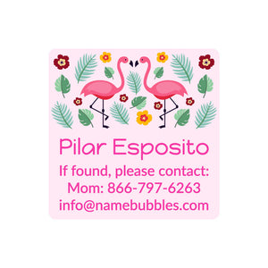 flamingo light pink contact labels