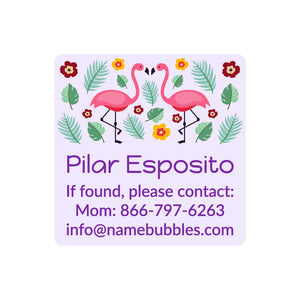 flamingo light purple contact labels