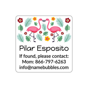 flamingo white contact labels