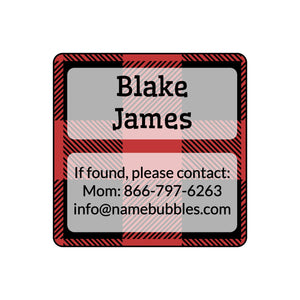 dishwasher safe information labels with plaid design