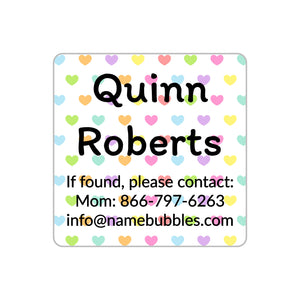clothing labels with contact information