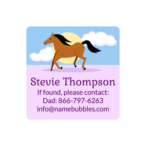 horse sunset stallion contact labels