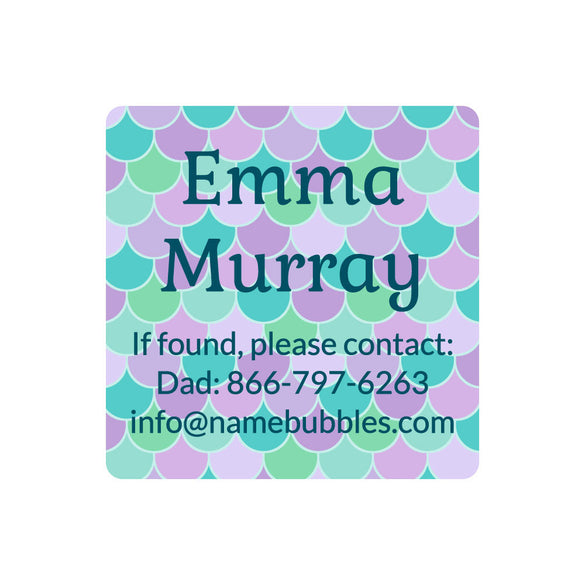 Mermaid Pattern Contact Labels