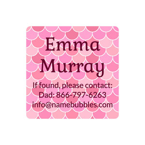square contact name labels mermaid pattern melody