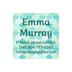 square contact name labels mermaid pattern oceana