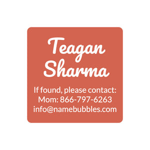 square contact labels neutral color sienna