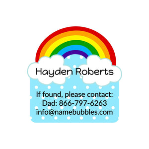 kids rainbow labels