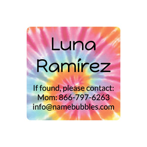 Tie-dye contact labels