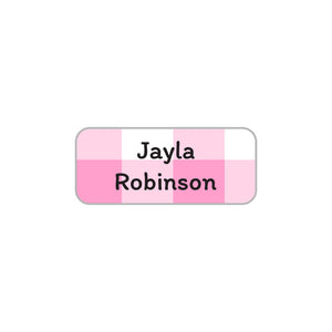 extra small clothing labels gingham pink