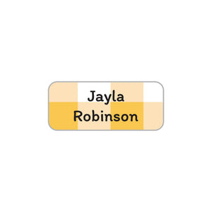 extra small clothing labels gingham yellow