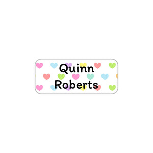 extra small clothing labels hearts