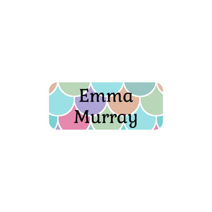extra small clothing labels mermaid pattern rainbow
