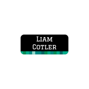 extra small clothing labels pixels turquoise